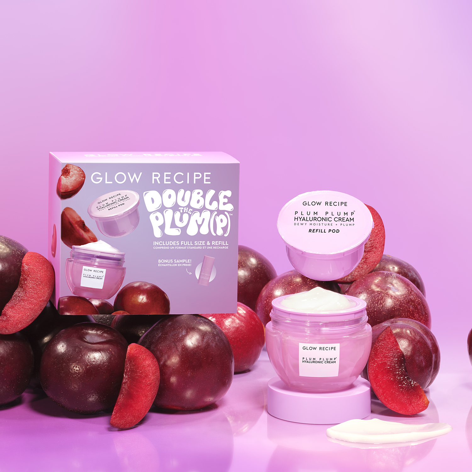 DOUBLE THE PLUM(P) HYALURONIC ACID MOISTURIZER REFILLABLE KIT ( SET PARA CUIDADO DE LA PIEL)